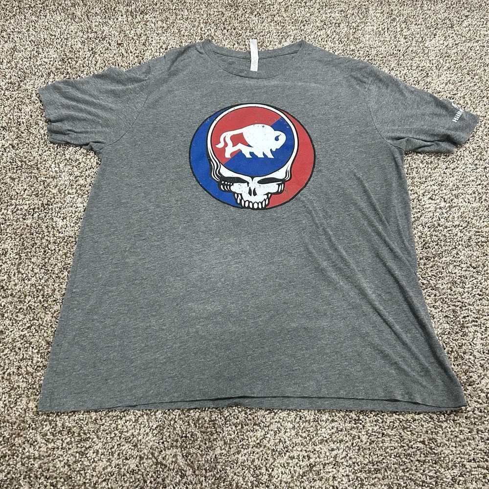 Grateful Dead Momentum World Tour 2019 Gray T-shirt Buffalo in Skull Adult 2XL